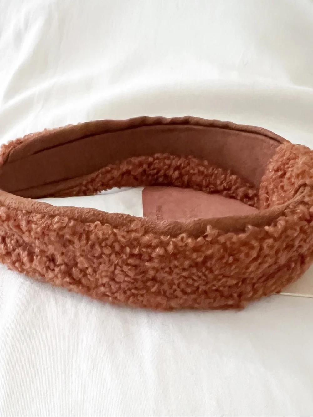 NWT Kristin Ess The Cozy Headband Rust Teddy Sherpa Knotted